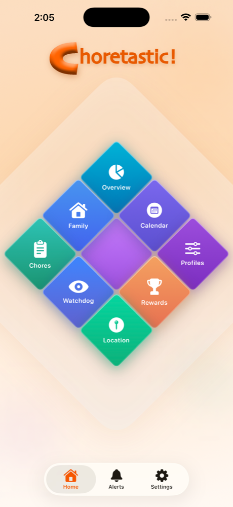 Choretastic! app dashboard